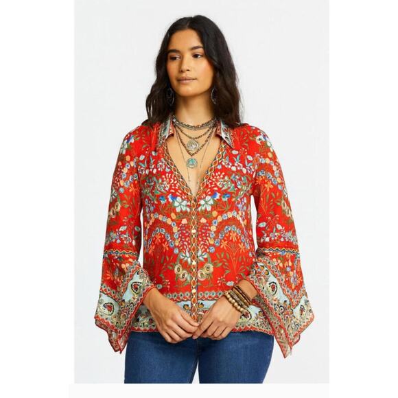 Alice + Olivia Randa Trumpet Poppy Floral Wildflower Small Ladies - Picture 1 of 9